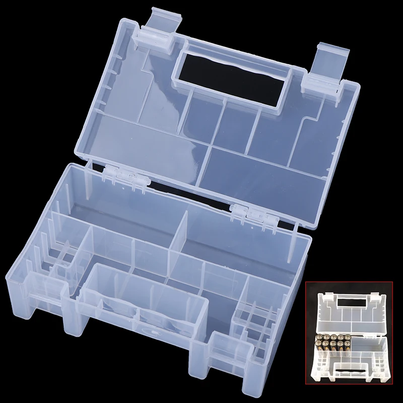 Organizer Practical Large Capacity Container Inner Compartment Anti Impact Storage Box Hard Plastic Battery Case Portable AA AAA