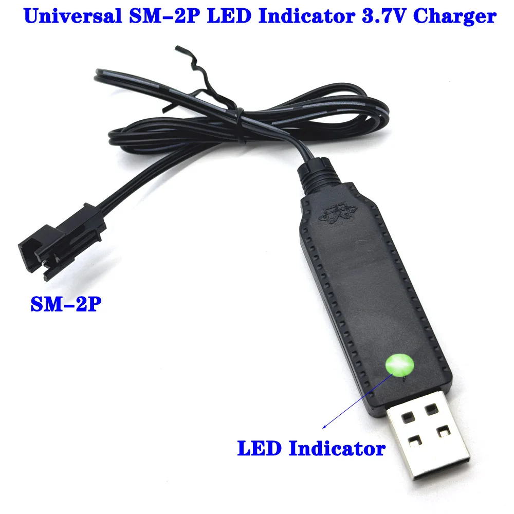 

SM-2P USB Charger Cable For 3.7V Lithium Battery Charger With LED Forward RC Car Aircraft Spare Parts RC Quadcopter Toy
