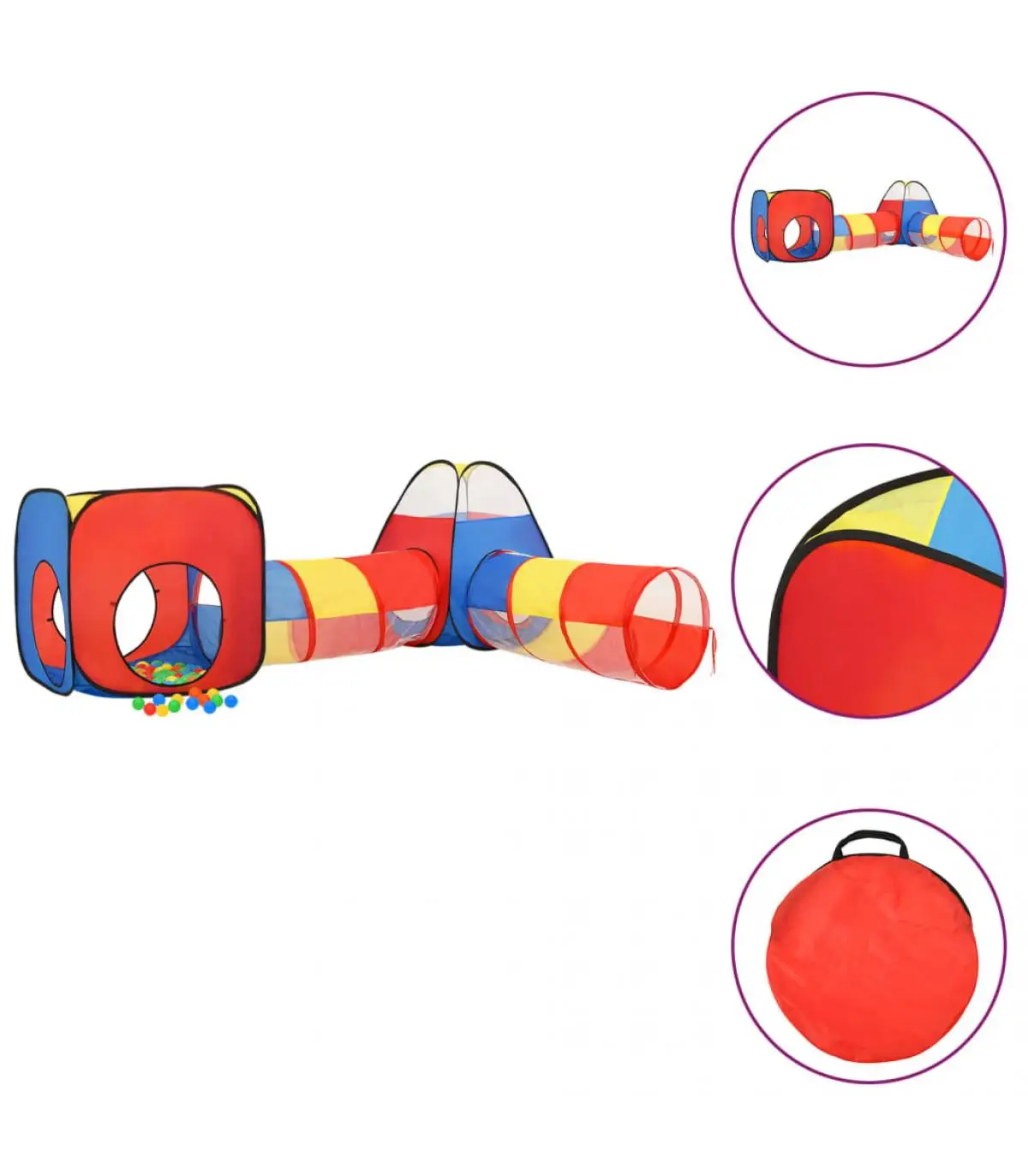 190x264x90 cm multi-color ball 250 children's play tent and tunnels tents