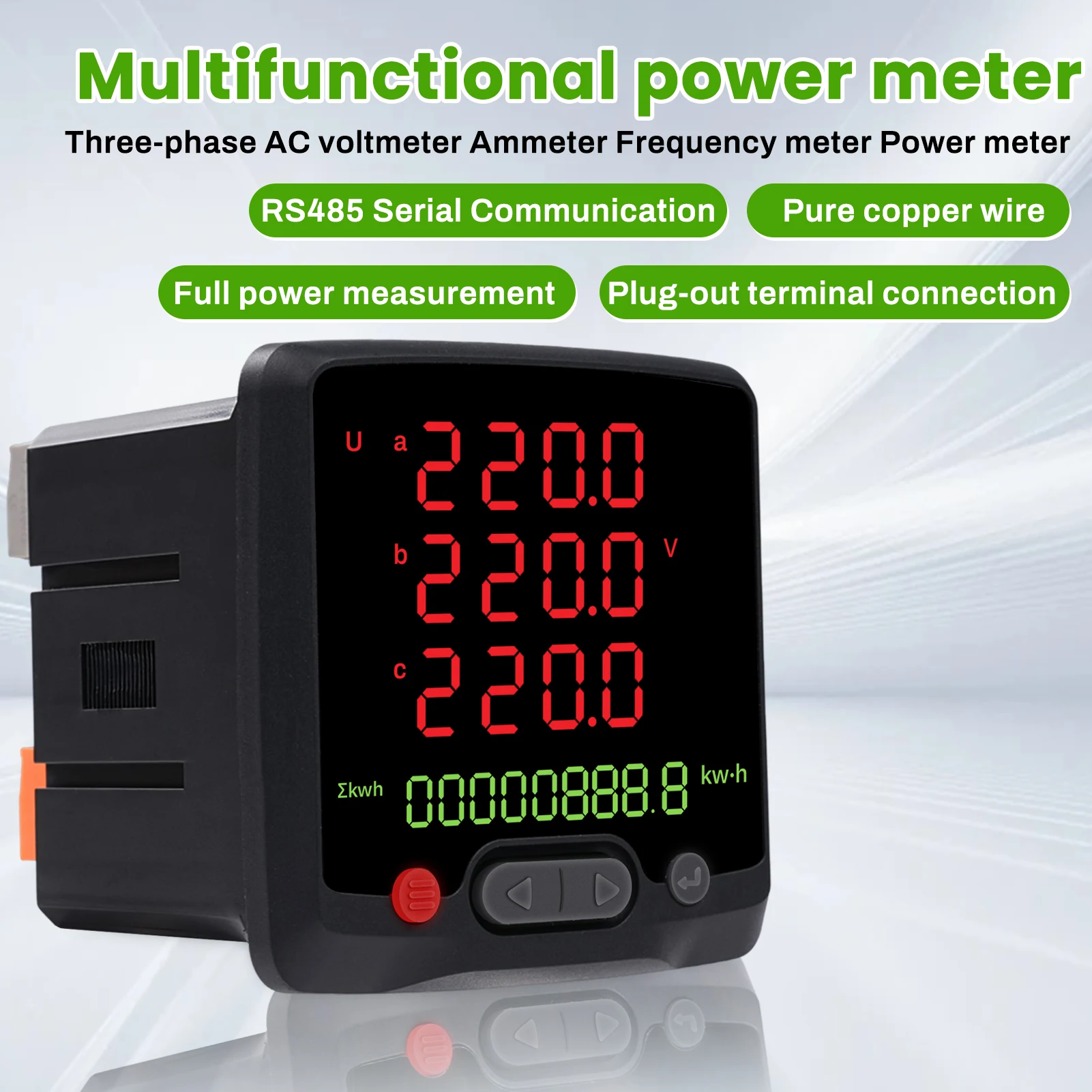 

DJ9-SZ7E 3 Phase Electric Energy Meter Multifunctional Current Voltage Frequency Power Meter Power Energy Monitor Contactor 220V
