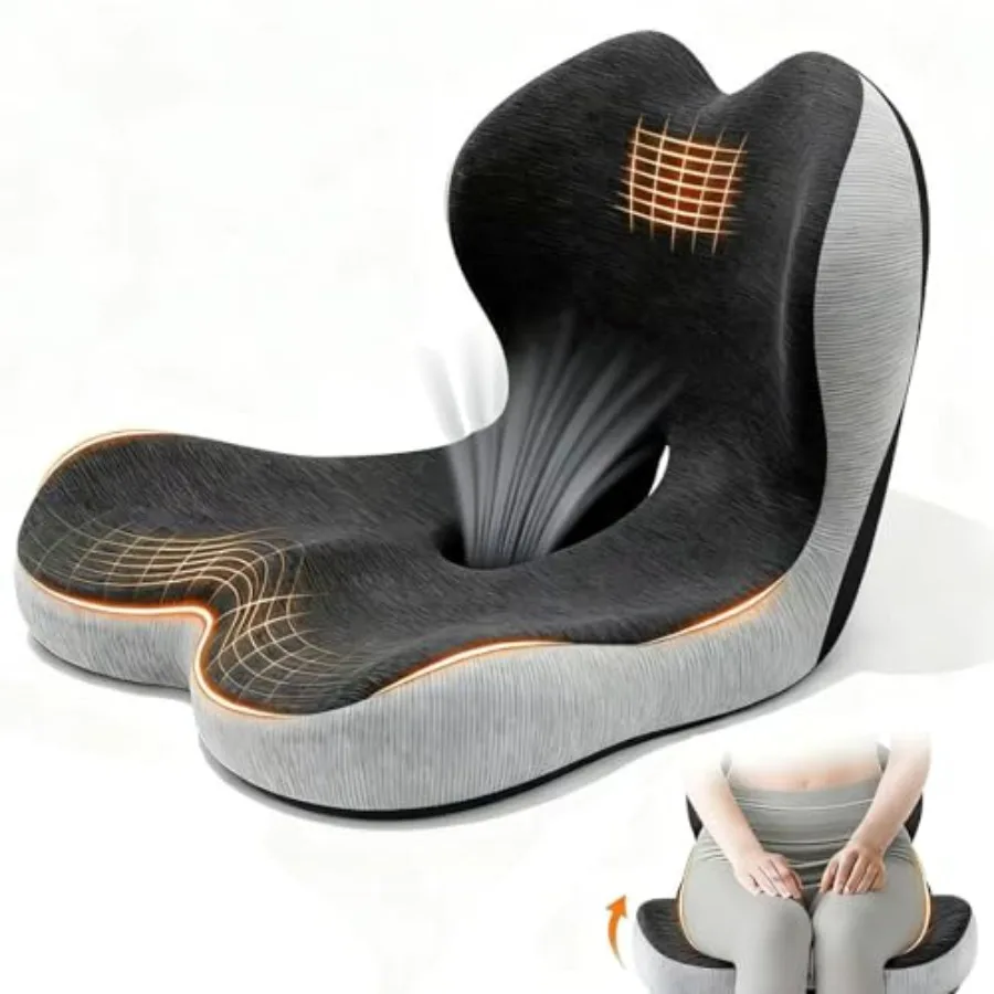 

Car Seat Cushion for Long Driving, Office Chair Cushion, Truck Seat Cushion, Memory Foam Seat Cushion Increase Height by 3.94 I