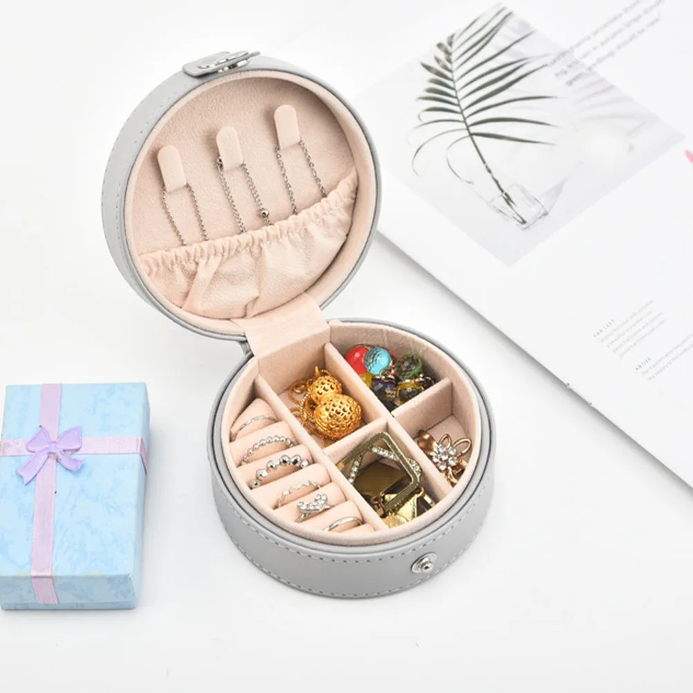 

Портативная шкатулка для драгоценностей, большая круглая многосетка, дорожный держатель для ювелирных изделий, органайзер, футляр для хранения, коробка для сережек, держатель для сережек