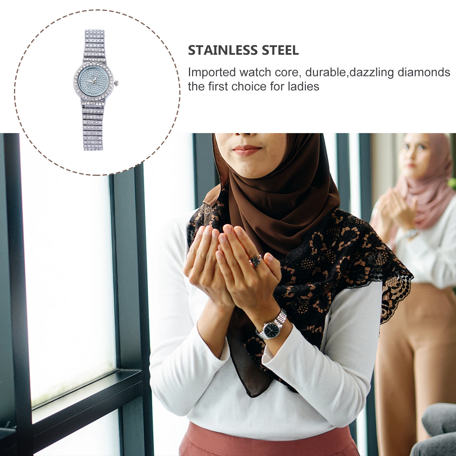 

1pc Stylish Alloy Quartz For Women Lady Bracelet Watch Lightweight Durable Fashion Daily Wear Girls Watch