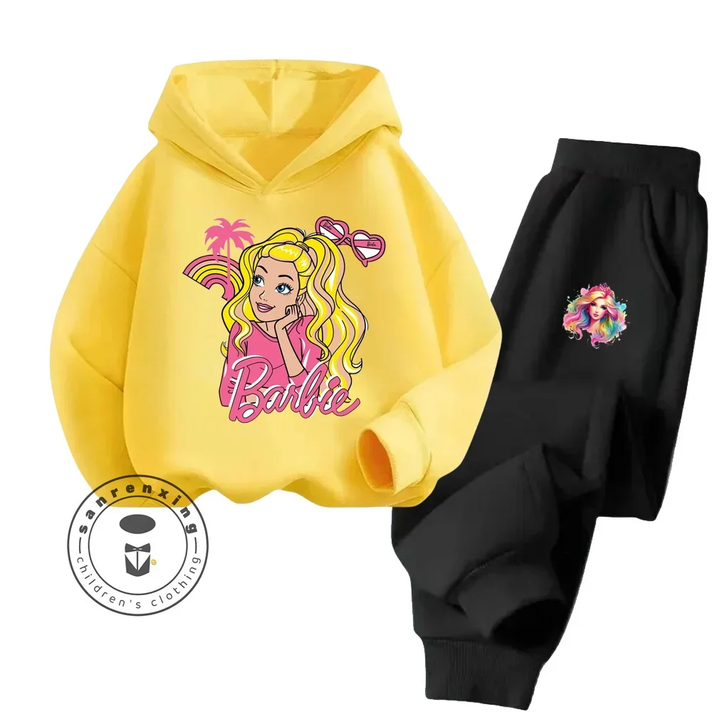 Barbie Soft Cotton Kawaii Long Sleeve Suitable for Children with Cute Graphics Breathable Outdoor Fall Winter Hoodie Tracksuit