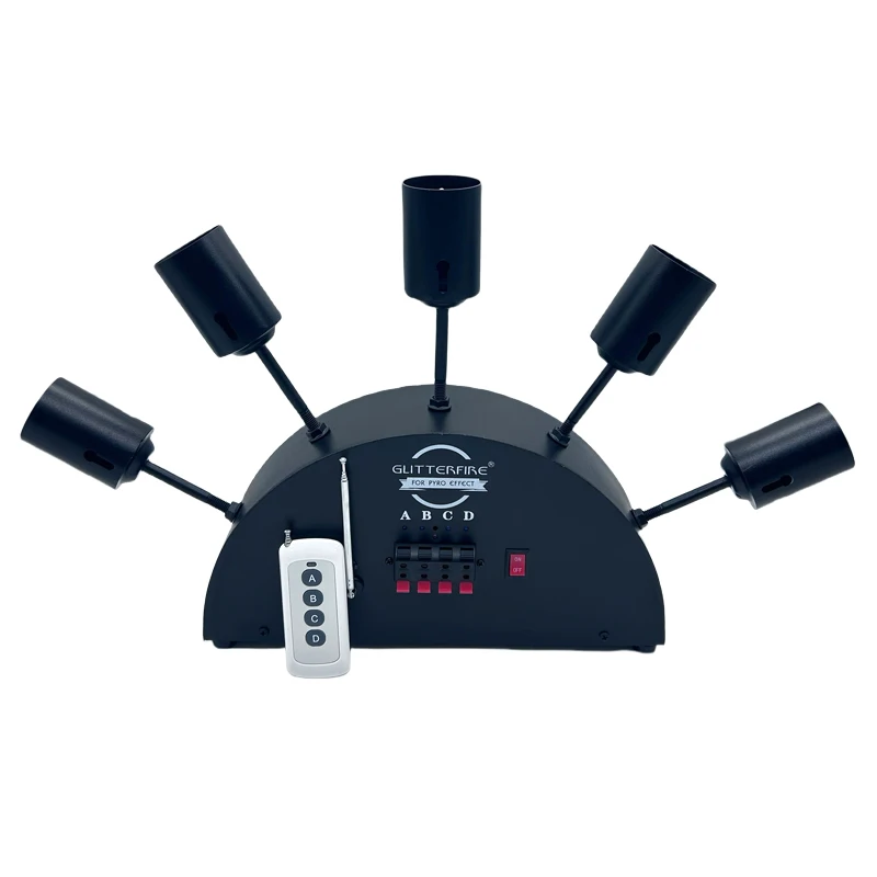 Ground 5 shots fan shape remote control stage fountain effect machine for party