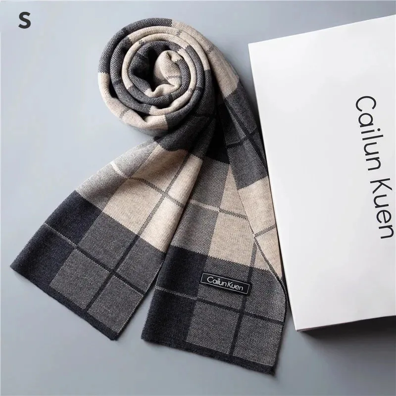 High Quality Wool Men Scarf Autumn Winter Classic Business Thermal Muffler Male Soft Korean Version Long Thick Warm Shawl No Box