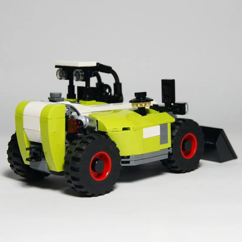 moc-125553-new-mini-front-loader-bulldozer-building-block-model-299-parts-boys'-children's-birthday-christmas-toy-gift