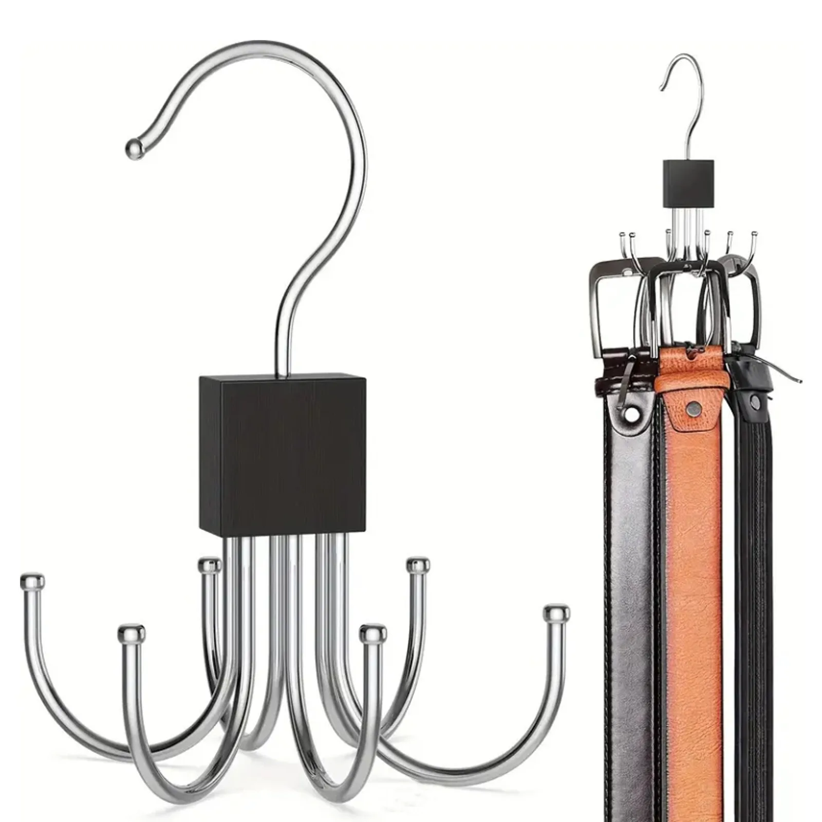 2PCS Six Claw Hook Multifunctional Hanger Strap Underwear Storage Artifact Can Rotate 360 Degrees