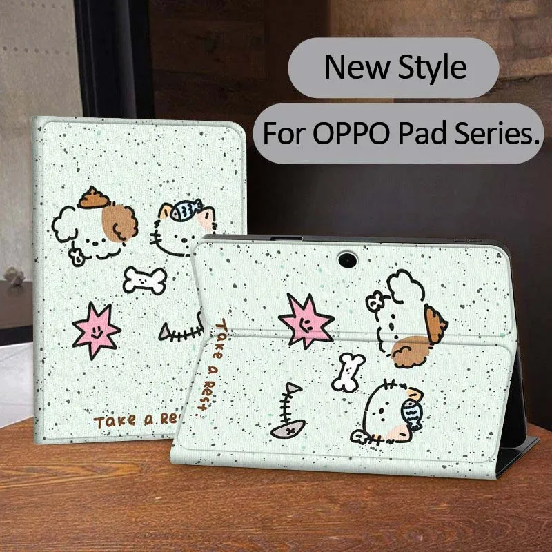

Dog Cat Fresh Pattern Case For OPPO Realme Pad 3 11 2 4 Pro Air Neo SE X 11.61 11.4 12.1 13.2 Inch Tablet