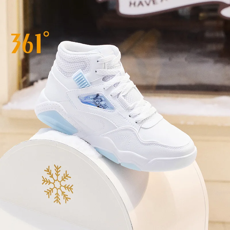 361 Degrees Women's Casual Shoes New High-top Cushioning Wear-resistant Warm Versatile Couple Winter Female Sneakers 682446615B