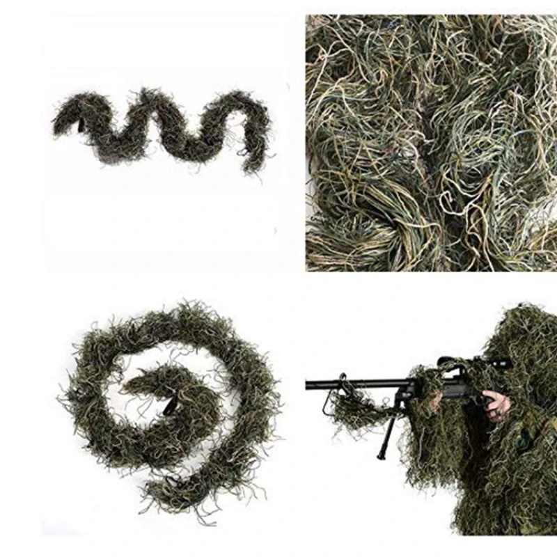 1PC 3D Jungle Desert Snow Camouflage Rifle Gun Cover Wrap Around Hunting Woodland Shooting Disguise Rope view 2