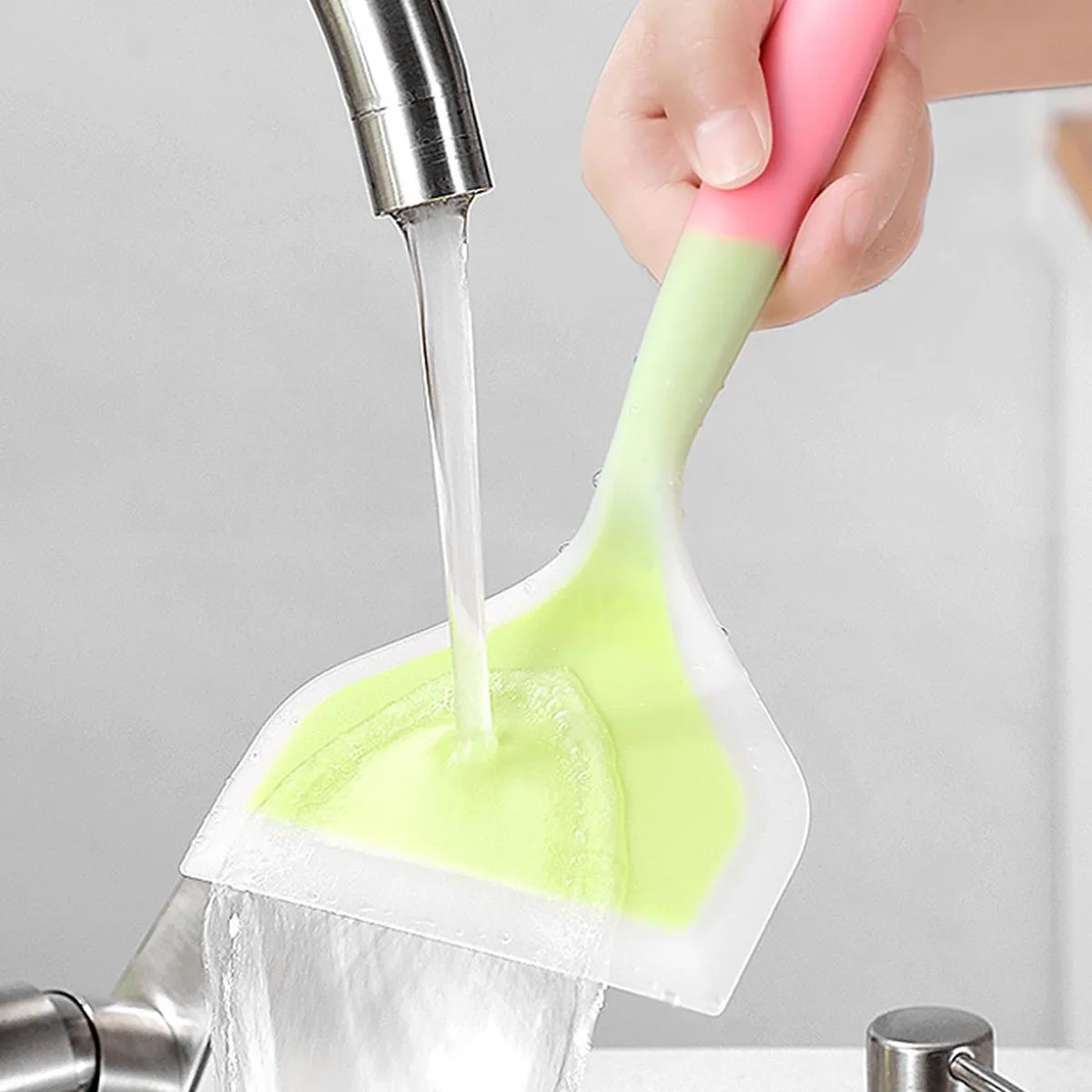 Espátula de silicona antiadherente de boca ancha: raspador flexible para filete, huevos y panqueques, herramienta de pala para hornear de alto calor