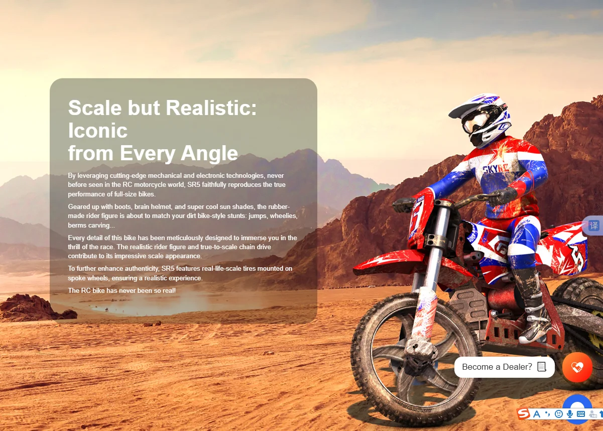 SkyRC Super Rider 1:4 schaal crossmotor