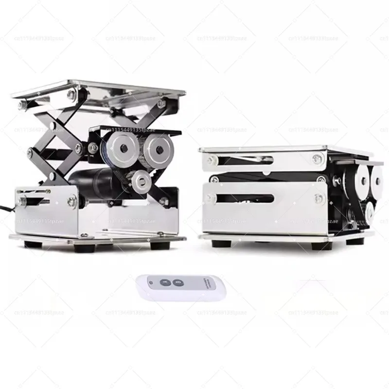 Electric Stainless Steel Lifting Platform Small Lab Lifting Stand Hand Operated Adjustable Lifter Max Load 10KG