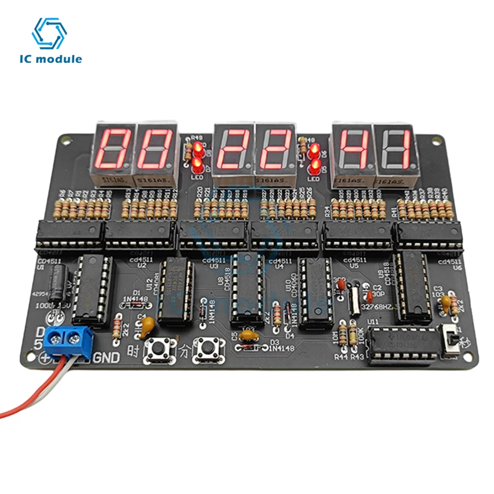 Imagem -05 - Auto Display Tempo Despertador Kit Faça Você Mesmo Solda Prática Kit para Estudantes e Diyers Dígitos Faça Você Mesmo Dc4.5v5.5v