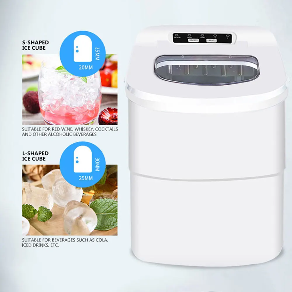 Máquina para hacer cubitos de hielo comercial de 12kg, Mini máquina para hacer hielo para el hogar, máquina Manual de cubitos de hielo con inyección de agua, mesin pembuat es batu