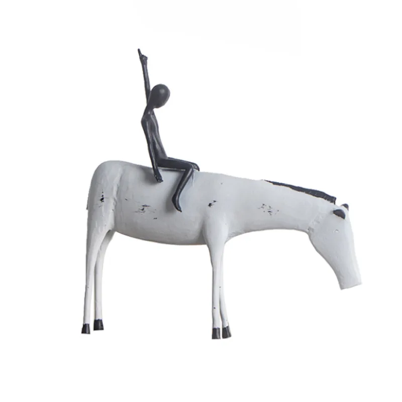 New Chinese Modern Minimalist Horse Riding Decoration Study Office Animal Decorations TV Wine Cabinet into Hallway Decoration