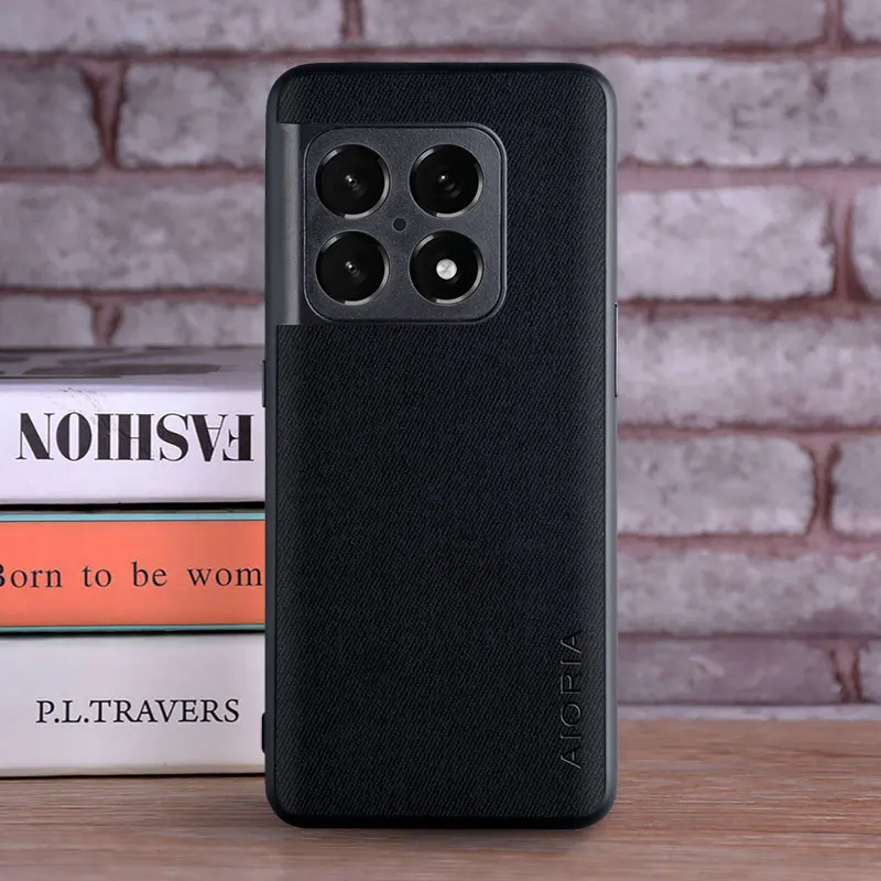 Case for Oneplus 10 Pro 10T Luxury textile Leather skin soft TPU hard phone cover for oneplus 10 pro case