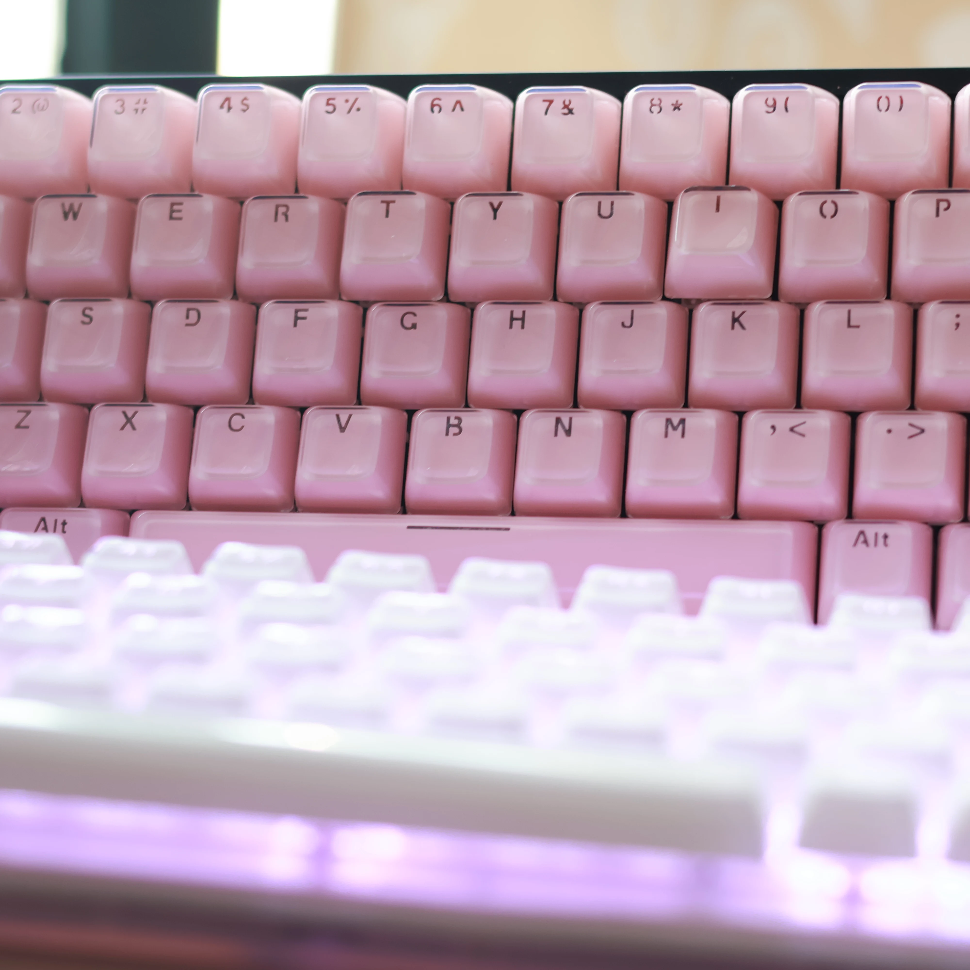 Keycap 135 Key Translucent Keycaps Mechanical Keyboard for Alice Pink Layout MDA Profile White Keycaps DIY Backlit Jelly Crystal