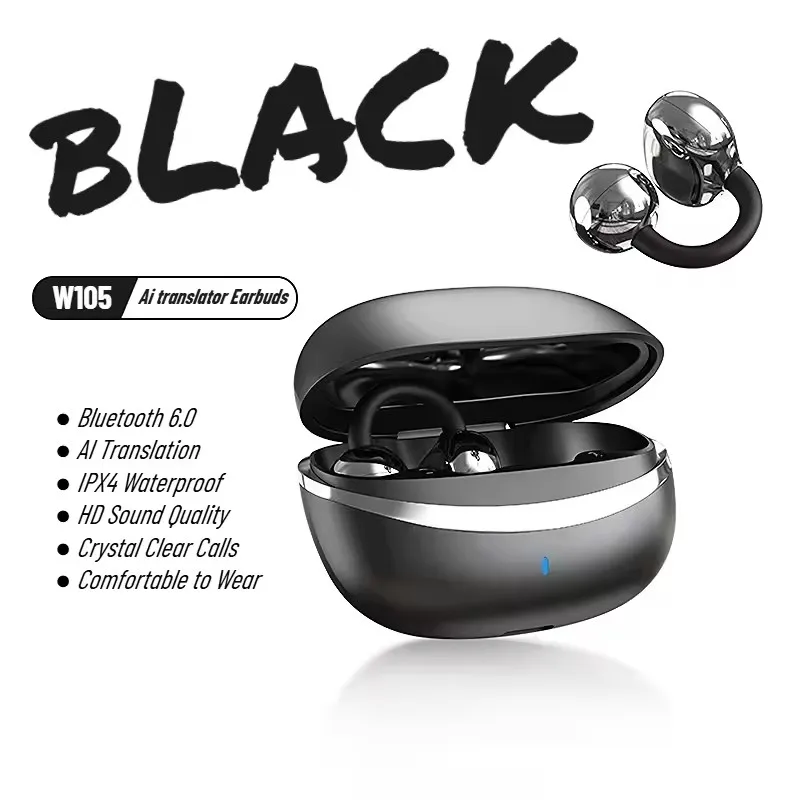 

Outdoors Sports Earphones AI Translation ENC Noise Reduction Call Ear Clip Wireless Earphones For Seamless Wearing
