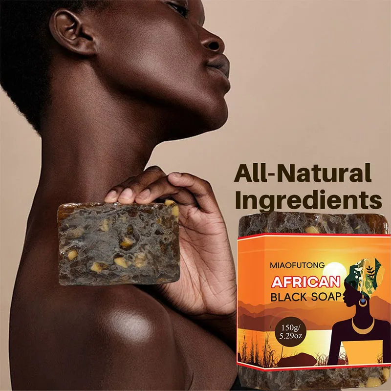 الصابون الأسود الأفريقي زبدة الشيا صابون يدوي الصنع تنظيف حمام ترطيب التطهير العميق تقشير السيطرة على النفط يهدئ البشرة #1