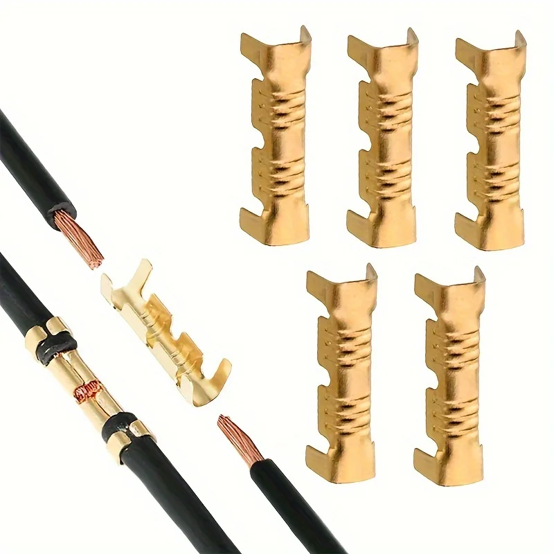 50/100pcs U-Shaped Cold Insert Connector 453 Small Tooth Fascia Terminal for 0.3-1.5mm2 Wire Durable Electrical Connection