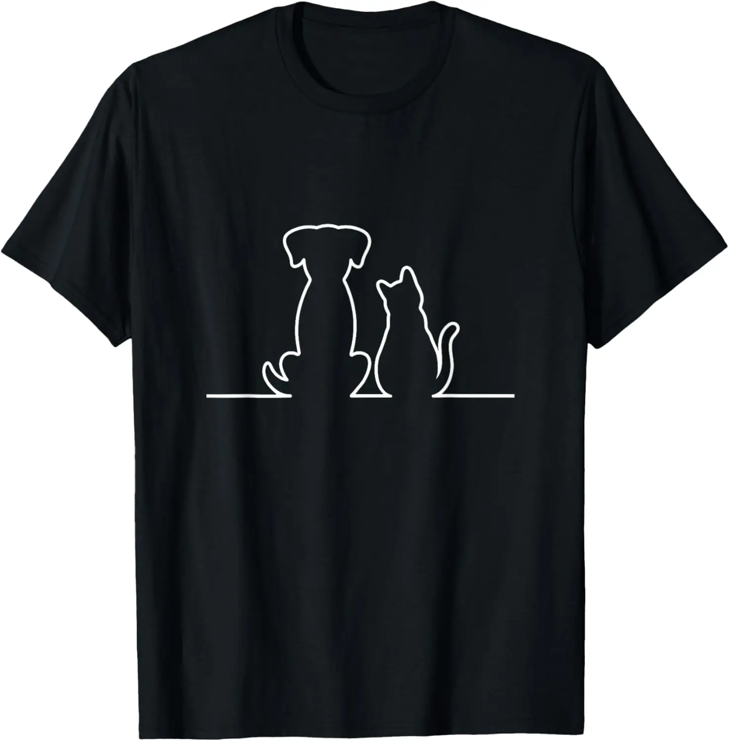 Funny Dog Paw Squad Parent Cute Cat and Dog Graphic T-Shirt Harajuku Mens Clothing Graphic T Shirts Camisas Streetwear