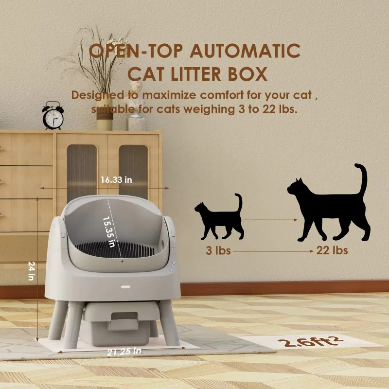 Smart Automatic Plastic Litter Box AS11 Large Capacity Self-Cleaning Eco-Friendly Odor Control Easy Clean Comfortable Cat