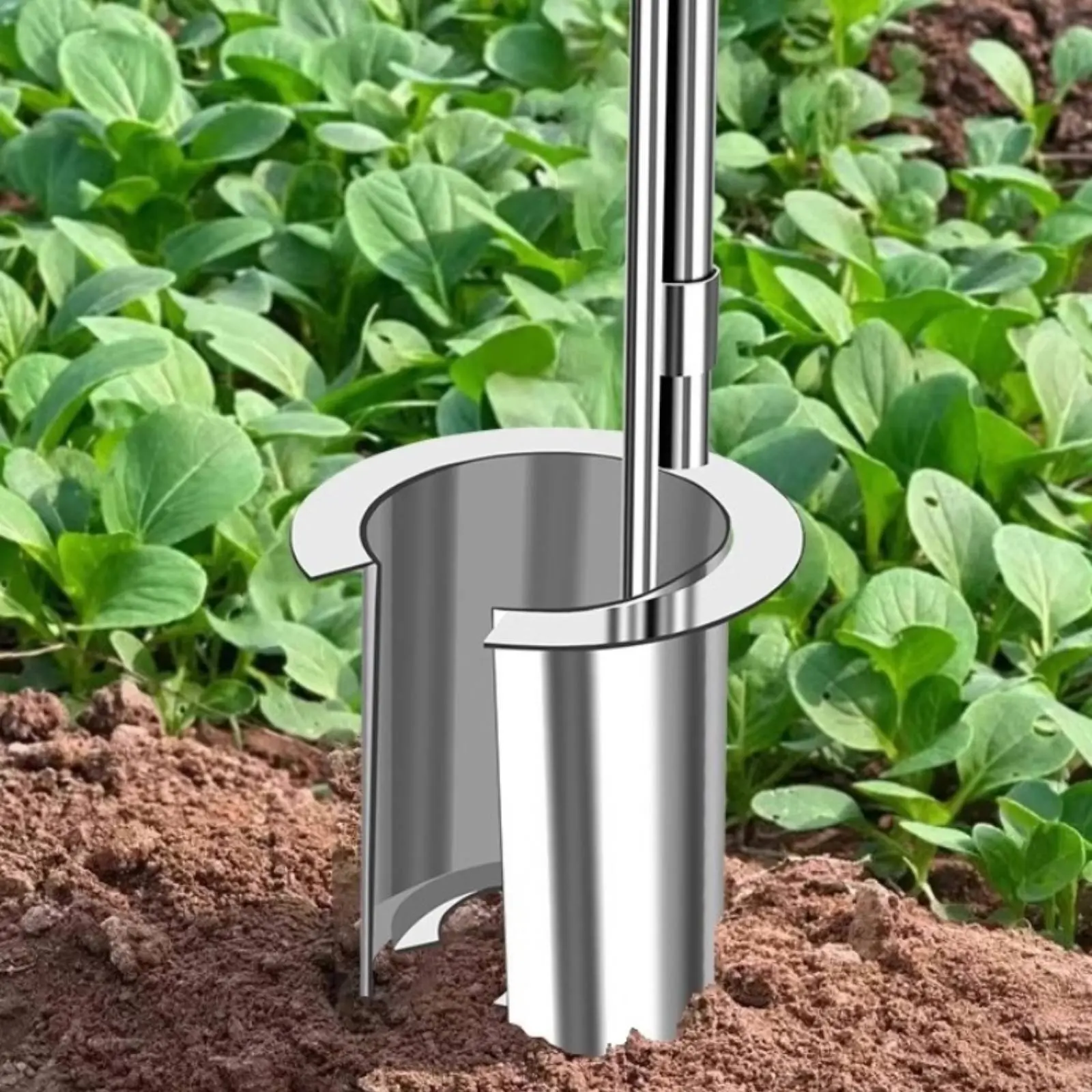 

Young Plant Transplanter Protects Roots Soil Hole Digger Bulb Planter Time-Saving Manual Soil Sampler Long-Lasting Steel