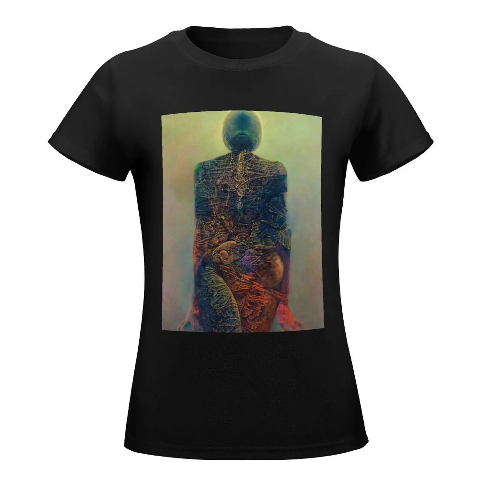 zdzislaw beksinski T-Shirt summer top summer clothes animal prinfor plain t shirts for Women