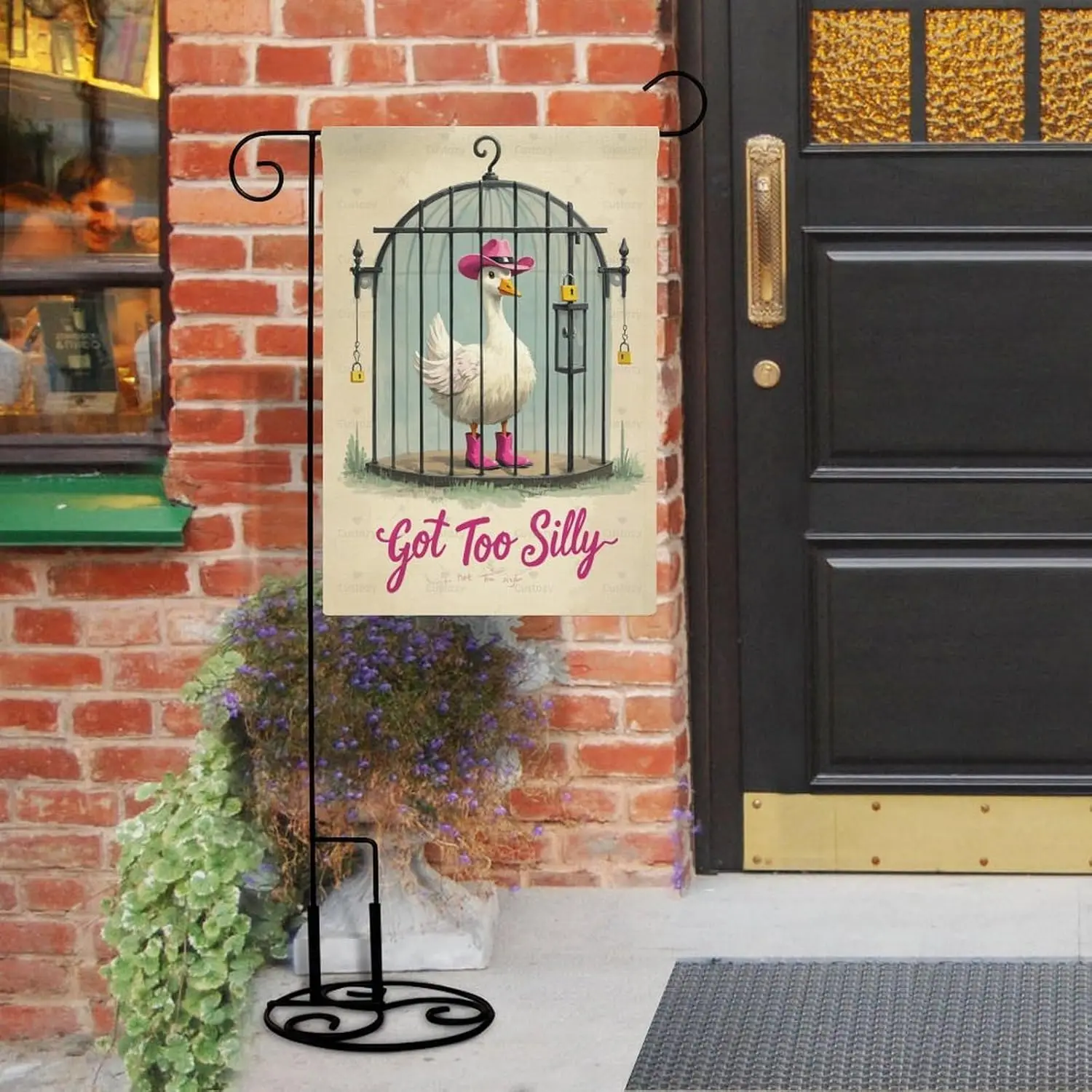 Garden Flag “Got Too Silly” Double Sided 12x18 In Small Burlap Seasonal Yard Decoration for Outside Porch AAO YYX EEZ
