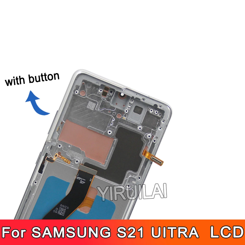 Digitizer layar sentuh untuk Samsung S21, Ultra 5G G998 G998U Display layar sentuh untuk LCD Samsung S21Ultra G998B 6.8 inci