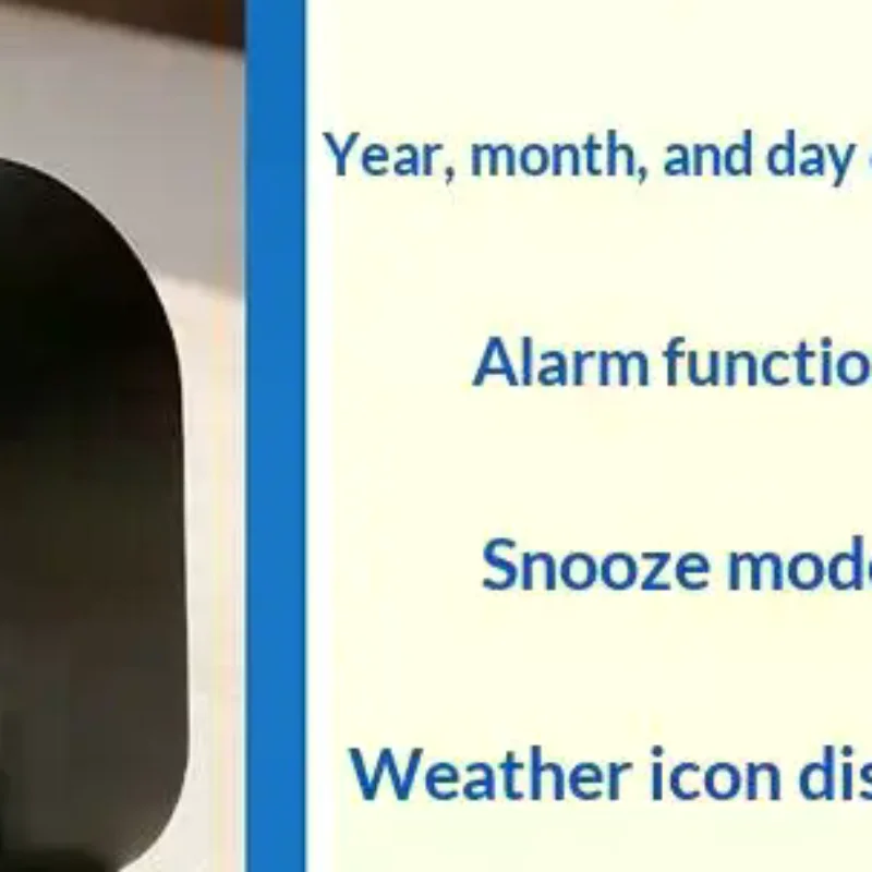 Weather Station Clock With Color Display - Temp & Humidity Monitor Backlit For Kids & Teens Perfect For Bedroom/Dorm Desk