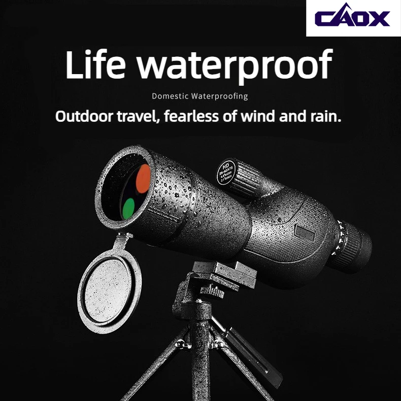 

CAOX 25-75x60 Spotting Scope Zoom Monocular high power telescope Bak4 Prism ED Lens For Outdoor Camping Bird Watching hunting