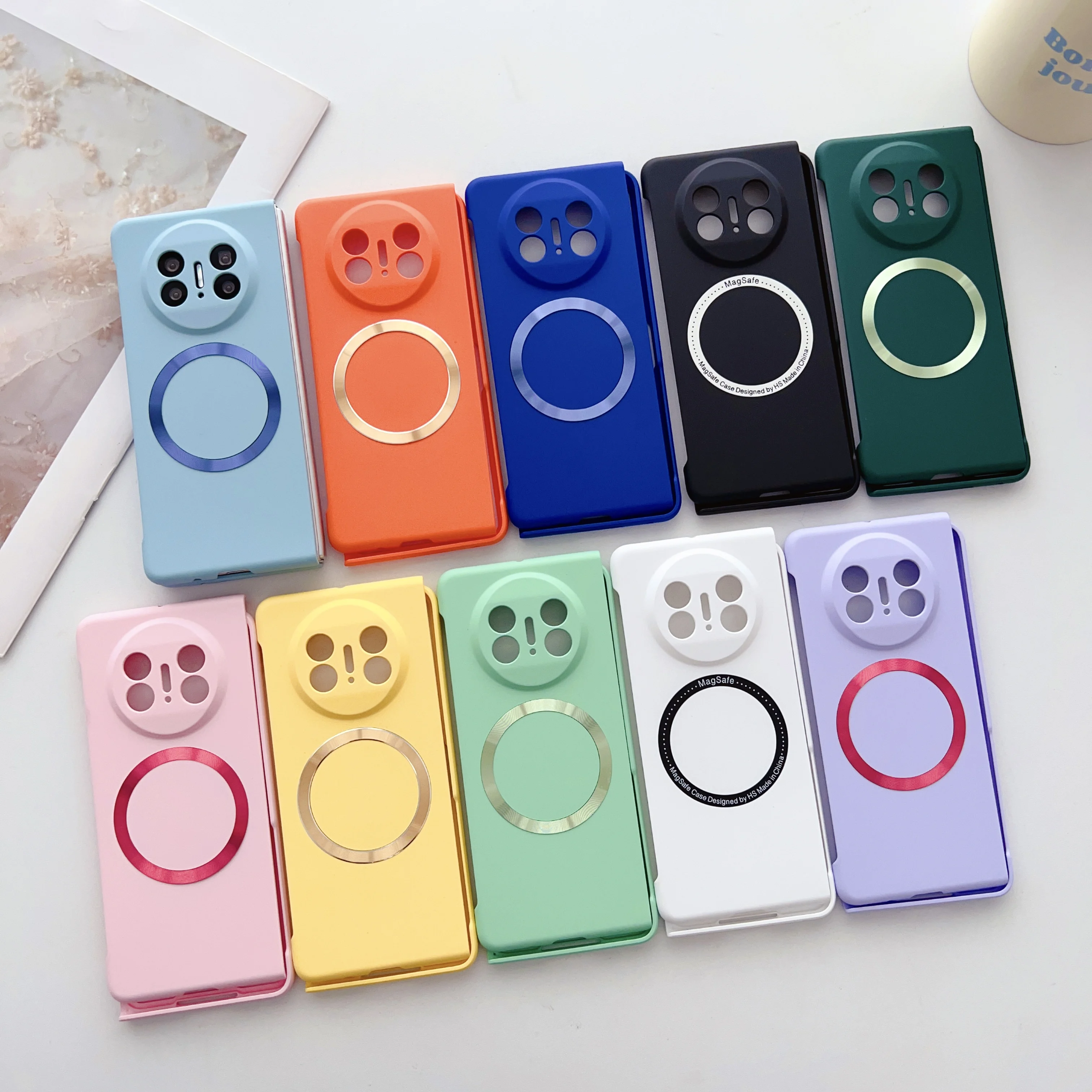 

For Huawei Mate X3 Case Magnetic Wireless Charging Magsafe Colorful Skin-friendly Folding Shockproof Hard Back Cover Accessories