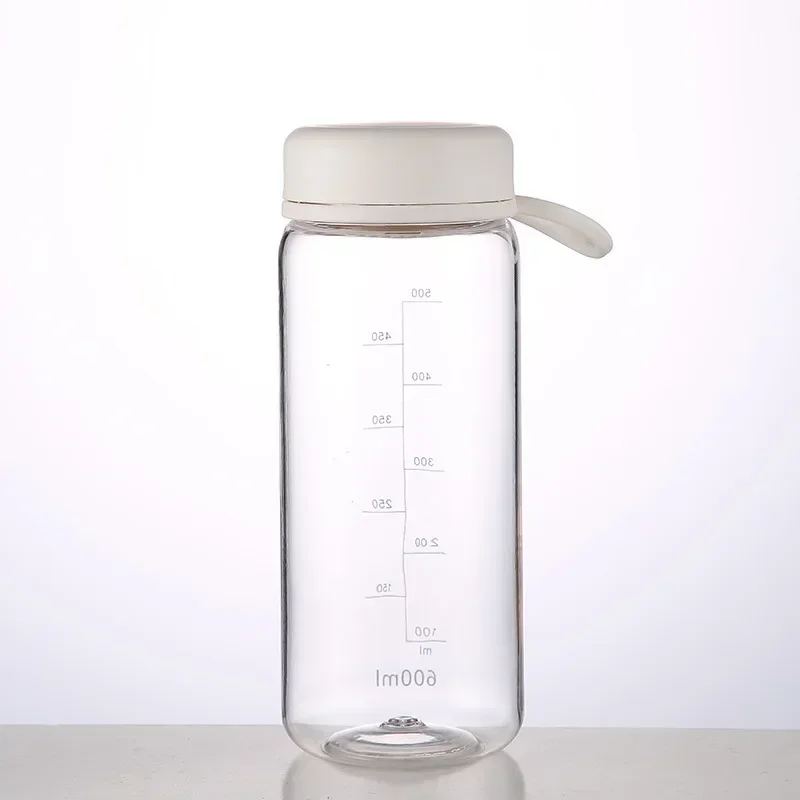 450ml/600ml Portable Plastic Water Bottle Leakproof Water Cup Students Simple Bottle Home Office Coffee Tea Cup Summer Drinkware