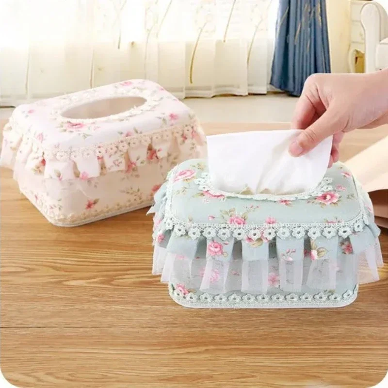 1pcs Lace napkin paper box European home romantic art roll paper tube home living room desktop roll paper box cylinder