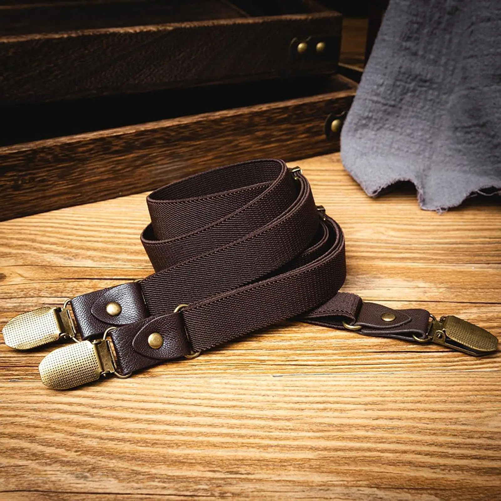 Mens Suspenders Belt Loops Adjustable for Big and Tall Retro Design Supplies Y