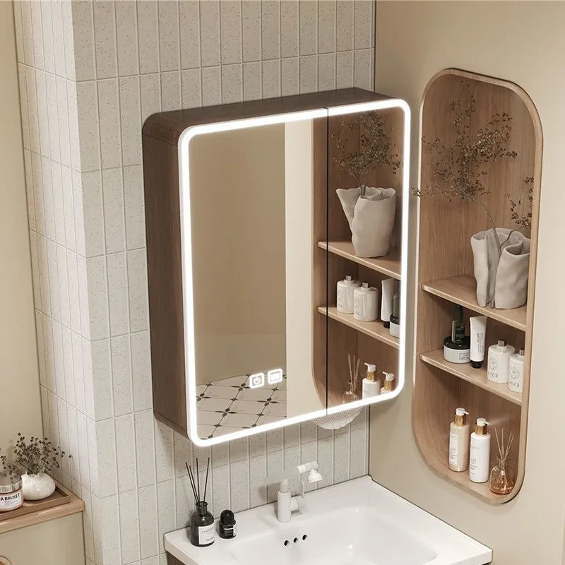 Mirror Toilet Bathroom Cabinet Shelves Corner Space Saver Design Modern Cupboard Chinese Style Archivadores Home Decoration view 4