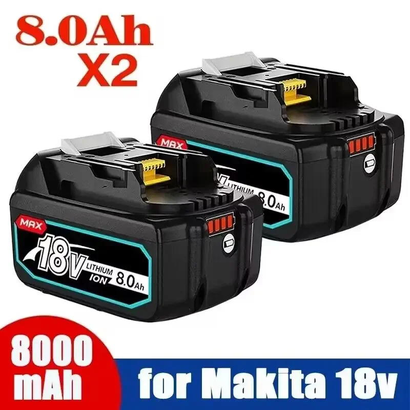 

Latest Upgraded BL1860 Rechargeable Battery 18 V 8000mAh Lithium ion for Makita 18v Battery BL1840 BL1850 BL1830 BL1860B LXT 400