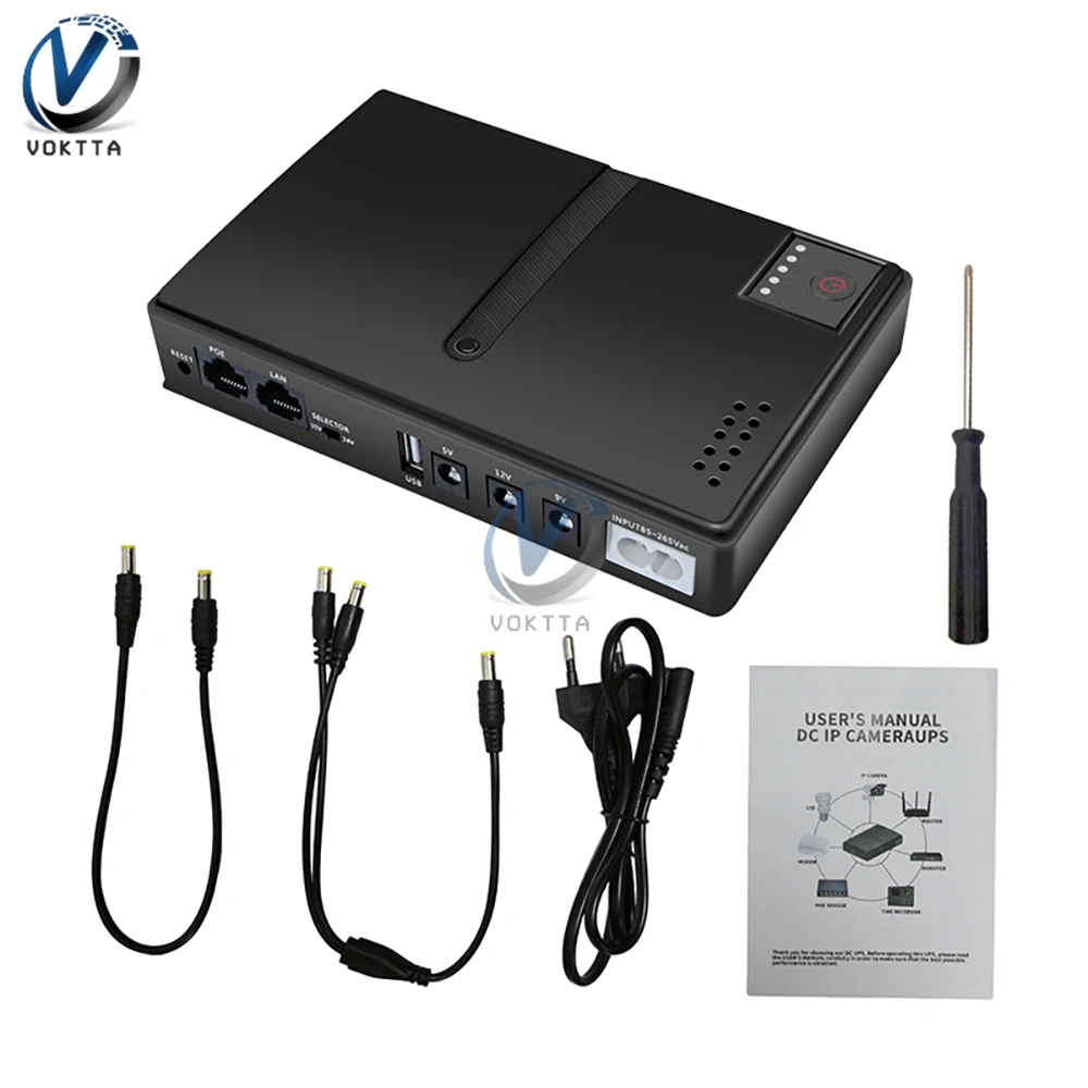 DC 18W 1018L UPS Backup Power Adapter 5V 9V 12V 15V 24V Large Capacity Portable Uninterruptible Power Supply for WiFi Router