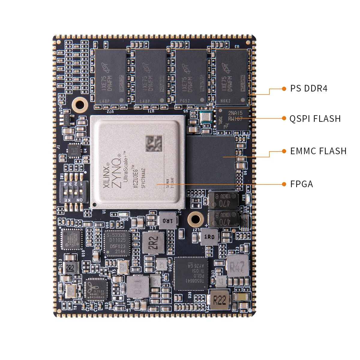 ALINX SoM M3EG: Xilinx Zynq UltraScale+ MPSOC AI XCZU3EGSoM System on Module Stamp Hole