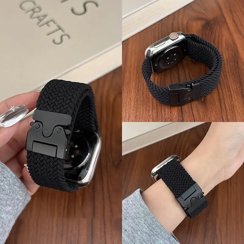 Geflochtenes Band für Apple Watch-Armbänder 40 mm 44 mm 46 mm 42 mm 49 mm 45 mm 41 mm Armband IWatch Serie 11 10 SE3 9 8 7 Ultra 3 Bänder