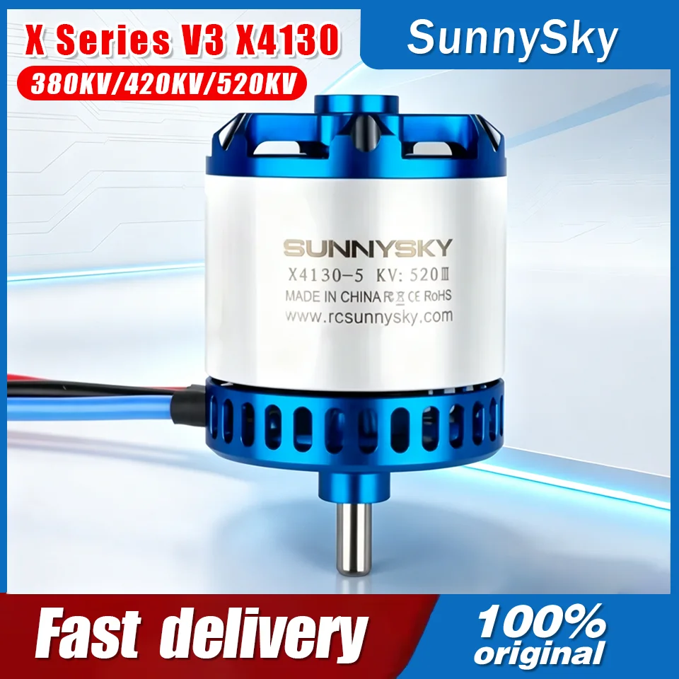 SunnySky X Series V3 X4130 KV380/KV420/KV520 6S Brushless Motors for RC Drone 70-90E 3D 3A Airplane Fixed Wing Helicopter