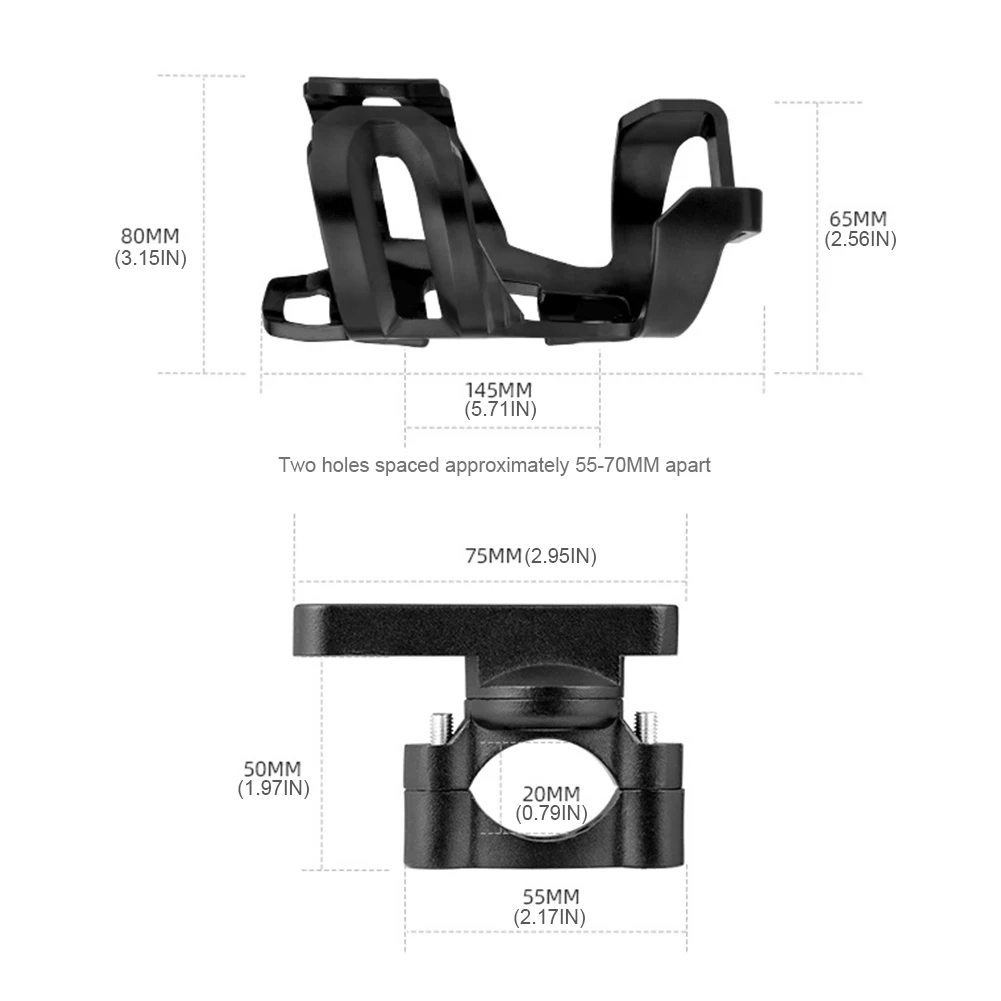 Motorcycle Stand Mount Detachable Riding Mirror Handlebar Water Bottle Cup Holder Moto Water Bottle Cage for Riding Travel