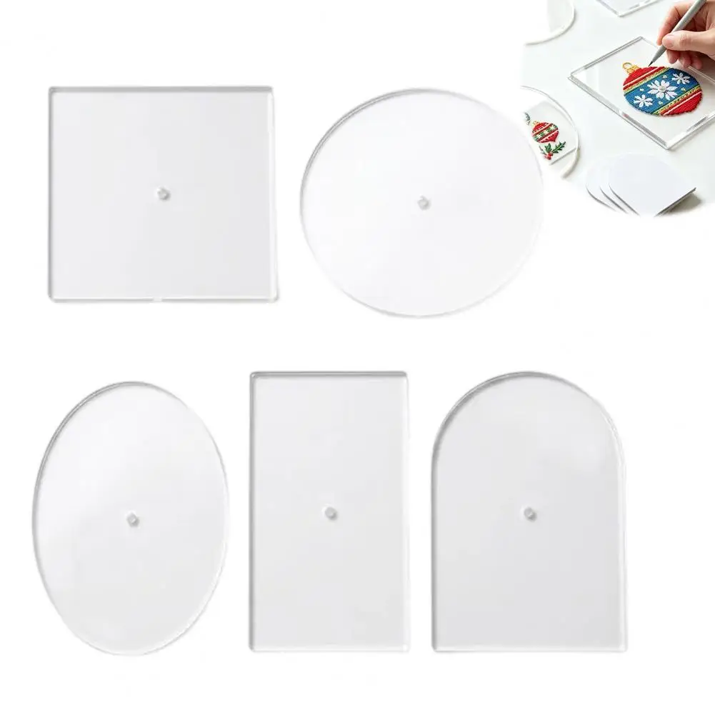 Embroidery Template Set 5pcs Needlepoint Acrylic Templates Set Precision Hole Stencils Round Square for Diy for Beginners