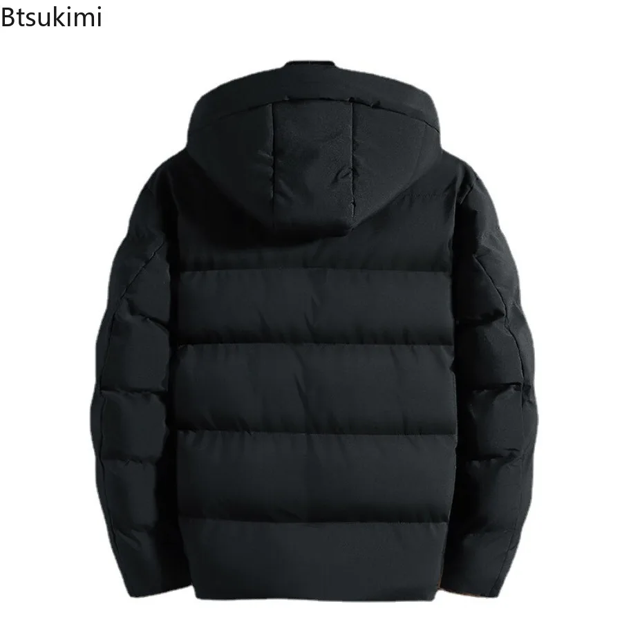 New Winter Men Jackets Thicken Parkas Fashion Warm Cotton-padded Jackets Outdoor Casual Stand Collar Hooded Windbreak Coats Male