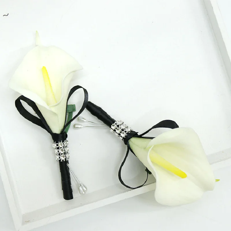 Boutonniere 및 손목 코르사그 웨딩 용품, 웨딩 플라워 아트 시뮬레이션 플라워, 비즈니스 축하 하객 434