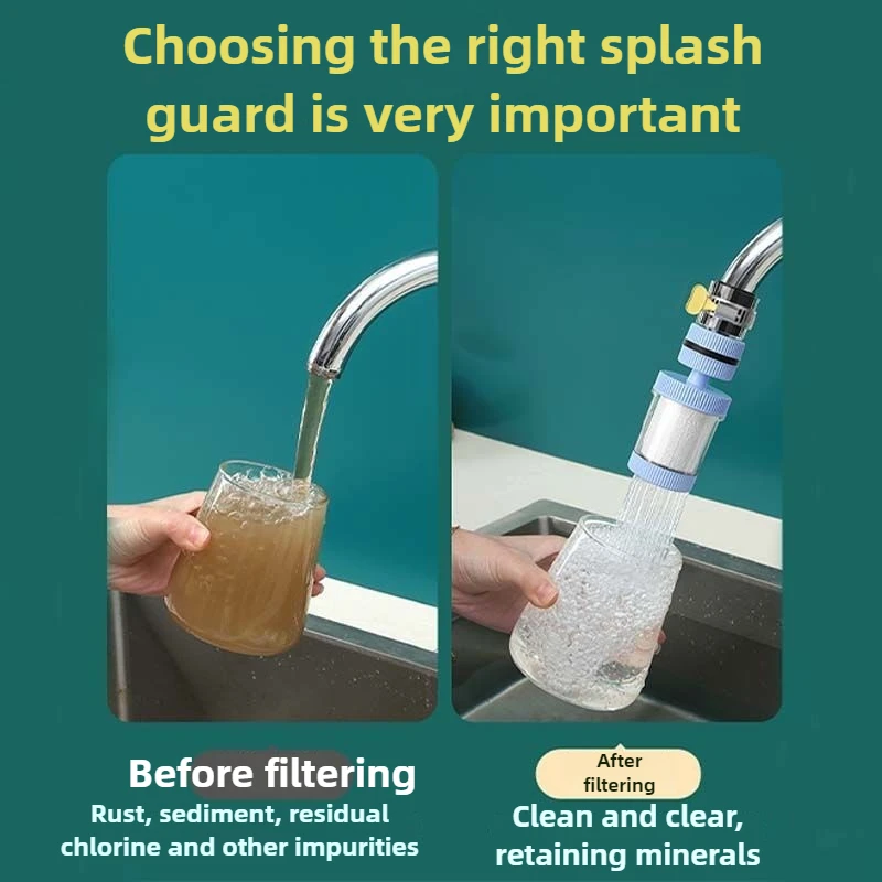 Prefiltro de filtro de grifo adecuado para grifos universales 360 °   Giratorio tanto para filtros de agua fríos y calientes fáciles de instalar