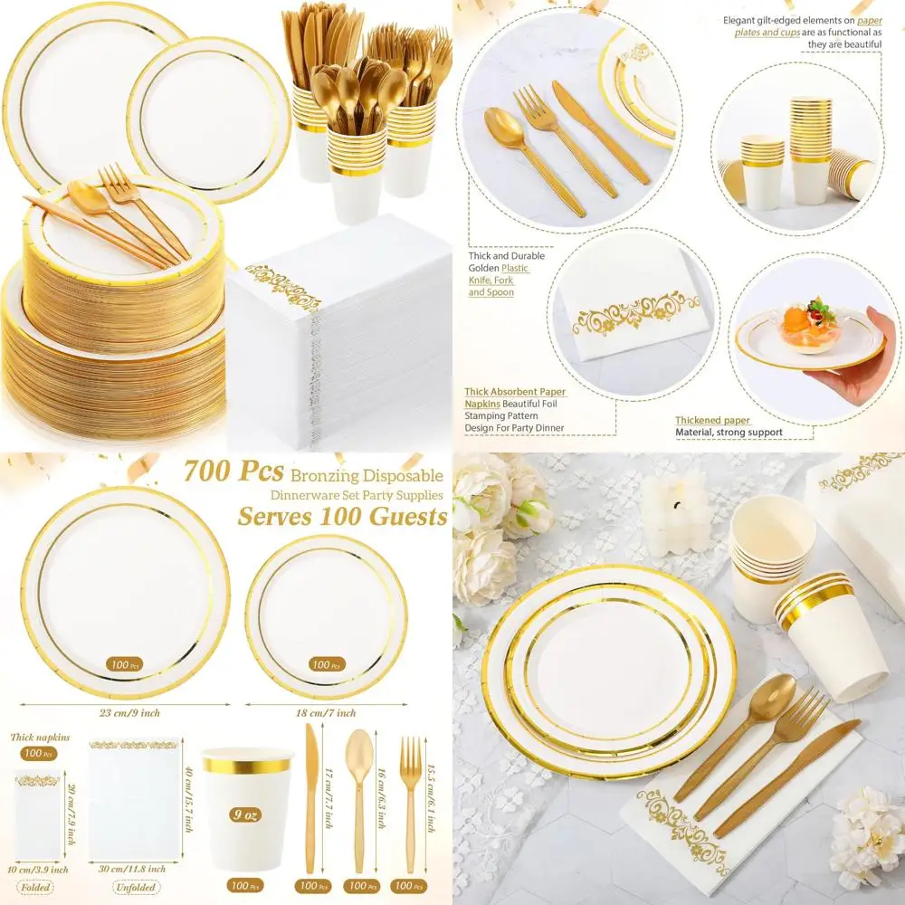 

Набор одноразовой посуды на 100 человек: 200 бумажных тарелок, 300 пластиковых посуды, 100 стаканчиков, 100 салфеток - товары для вечеринок оптом